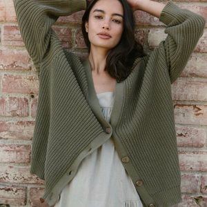 Jenni Kayne Cotton Cocoon Cardigan (Color Sage, Size S)